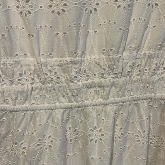 Nicole Miller New York Cotton Eyelet White Sleeveless A line Dress size small - Picture 4 of 10
